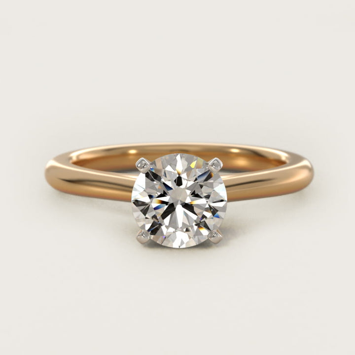 2.00 CT Lab Grown Diamond Petite Solitaire Engagement Ring in 14K Yellow Gold
