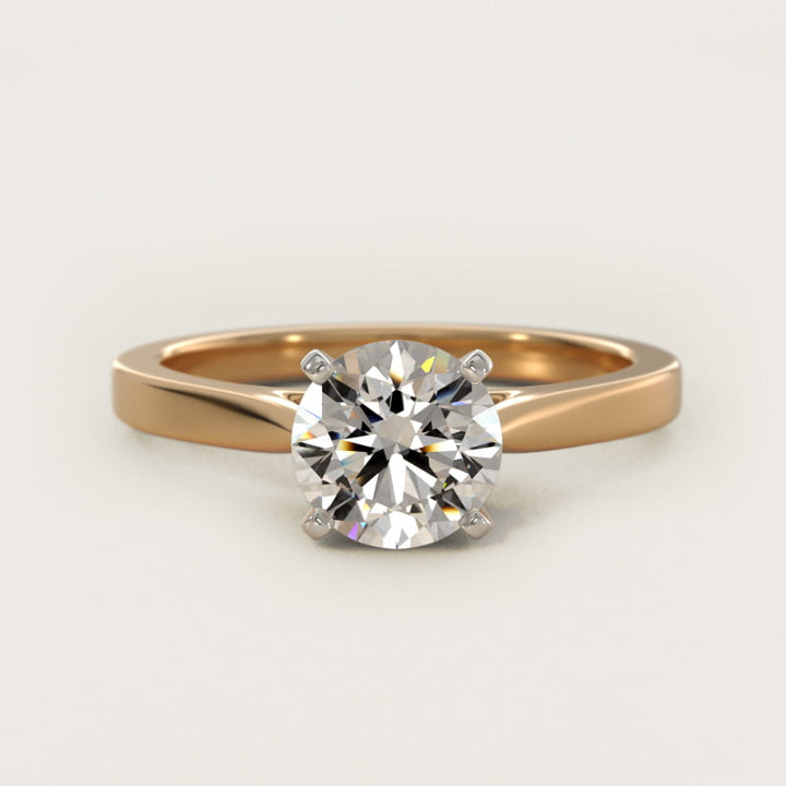 2.50 CT Lab Grown Diamond Stephea Petite Cathedral Solitaire Engagement Ring in 14K Yellow Gold