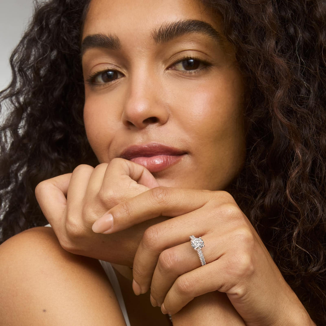 2.50 CT Lab Grown Diamond French Pavé Stephea Engagement Ring in Platinum (1/4 ct. tw.)