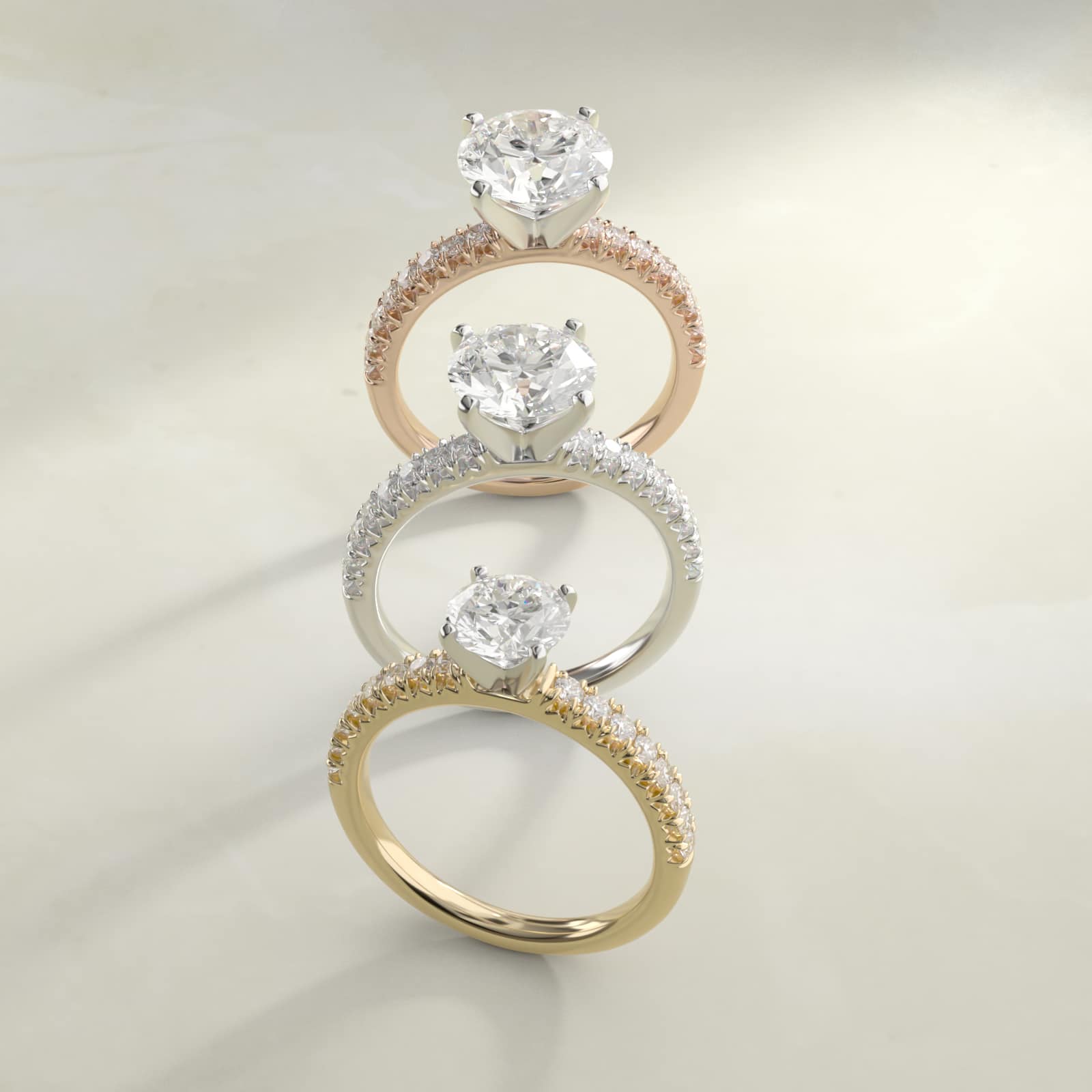 2.50 CT Lab Grown Diamond French Pavé Stephea Engagement Ring in Platinum (1/4 ct. tw.)