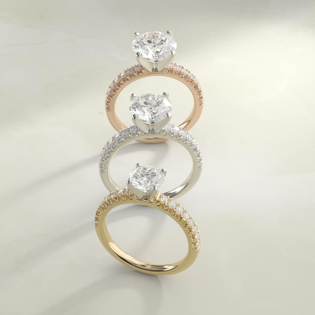 2.50 CT Lab Grown Diamond French Pavé Stephea Engagement Ring in Platinum (1/4 ct. tw.)