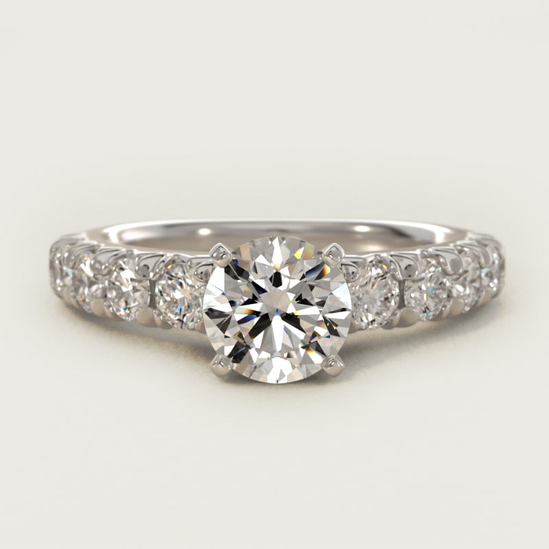 2.50 CT Lab Grown Diamond French Pavé Stephea Engagement Ring in Platinum (1/4 ct. tw.)