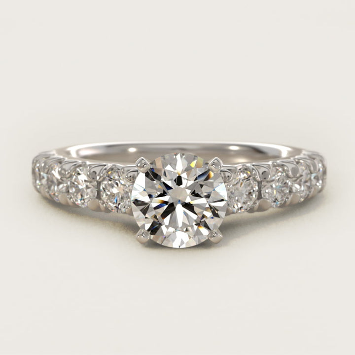 2.50 CT Lab Grown Diamond French Pavé Stephea Engagement Ring in Platinum (1/4 ct. tw.)