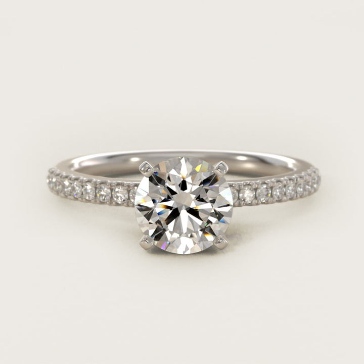 2.50 CT Lab Grown Diamond Stephea Scalloped Pavé Engagement Ring in Platinum (3/8 ct.)