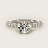 2.5 CT Lab Grown Diamond Riviera Pavé Engagement Ring in 14K White Gold