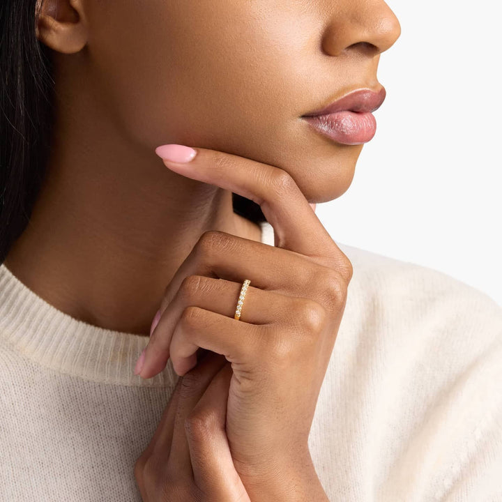 Stephea Scalloped Pavé Diamond Ring In 18k Yellow Gold (1/2 Ct. Tw.)