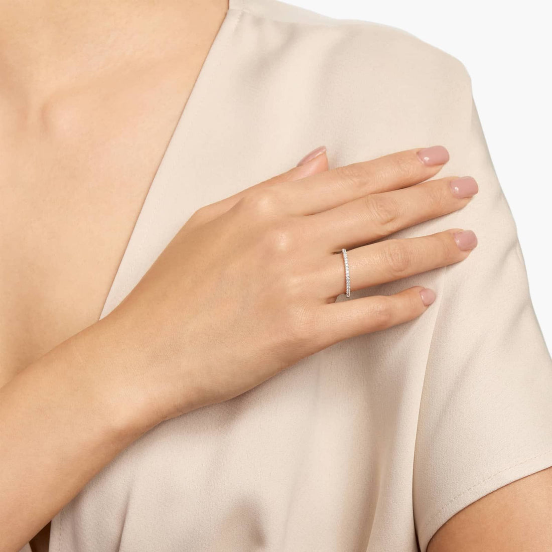 Stephea Riviera Pavé Diamond Ring In Platinum (1/4 Ct. Tw.)