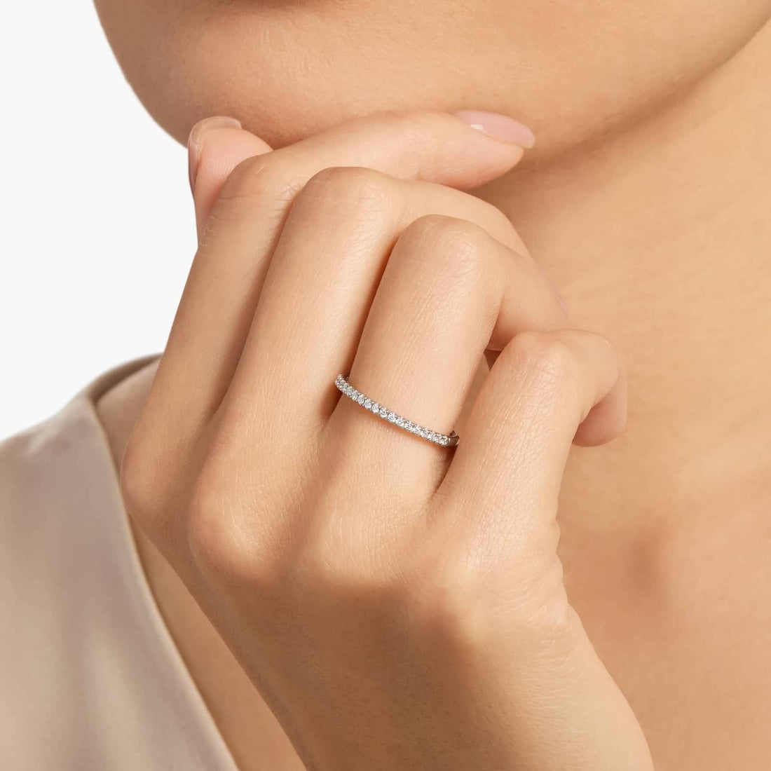 Stephea Riviera Pavé Diamond Ring In Platinum (1/4 Ct. Tw.)