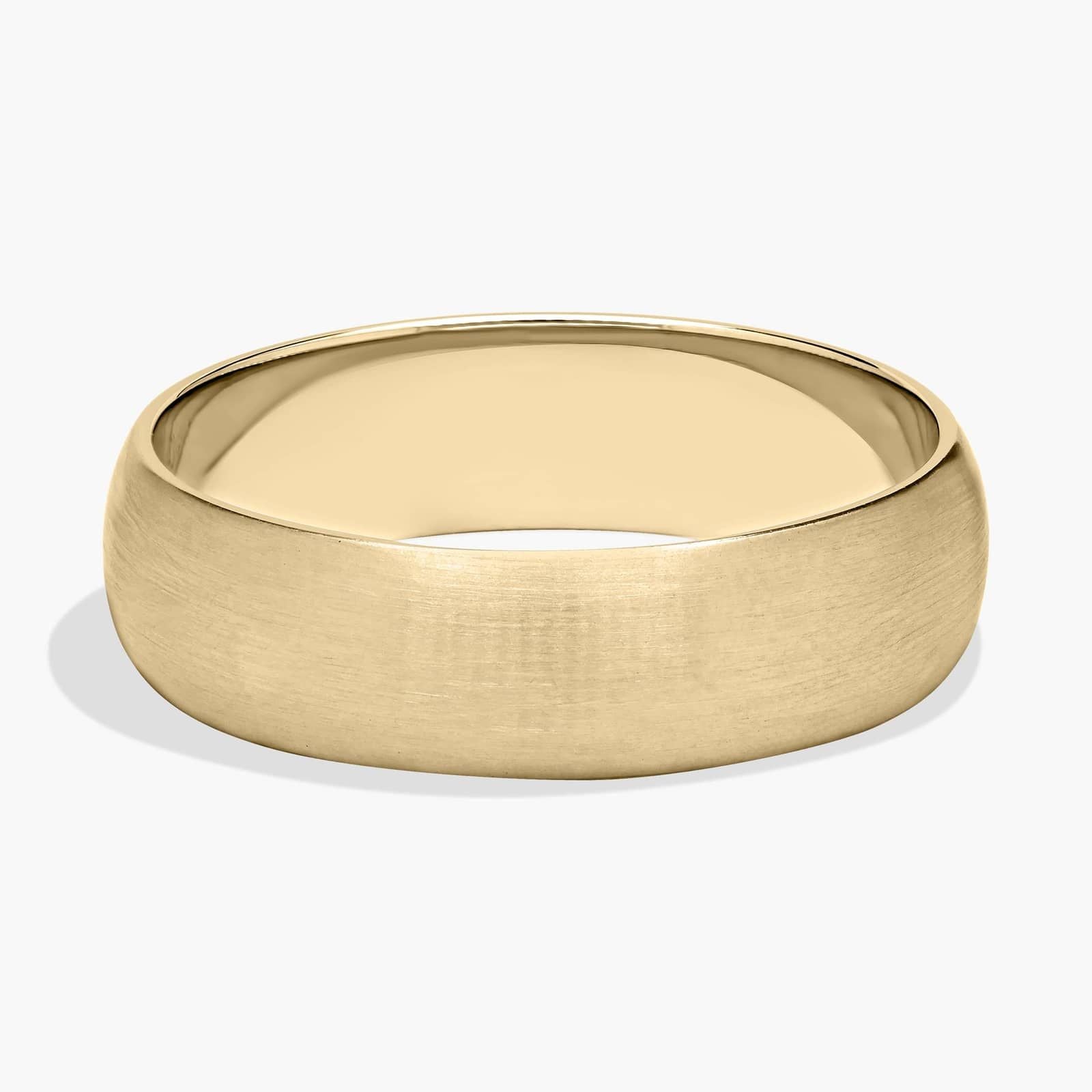Matte Classic Wedding Ring in 14k Yellow Gold (6mm)