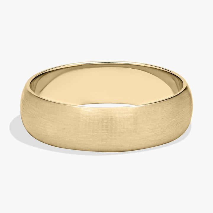 Matte Classic Wedding Ring in 14k Yellow Gold (6mm)