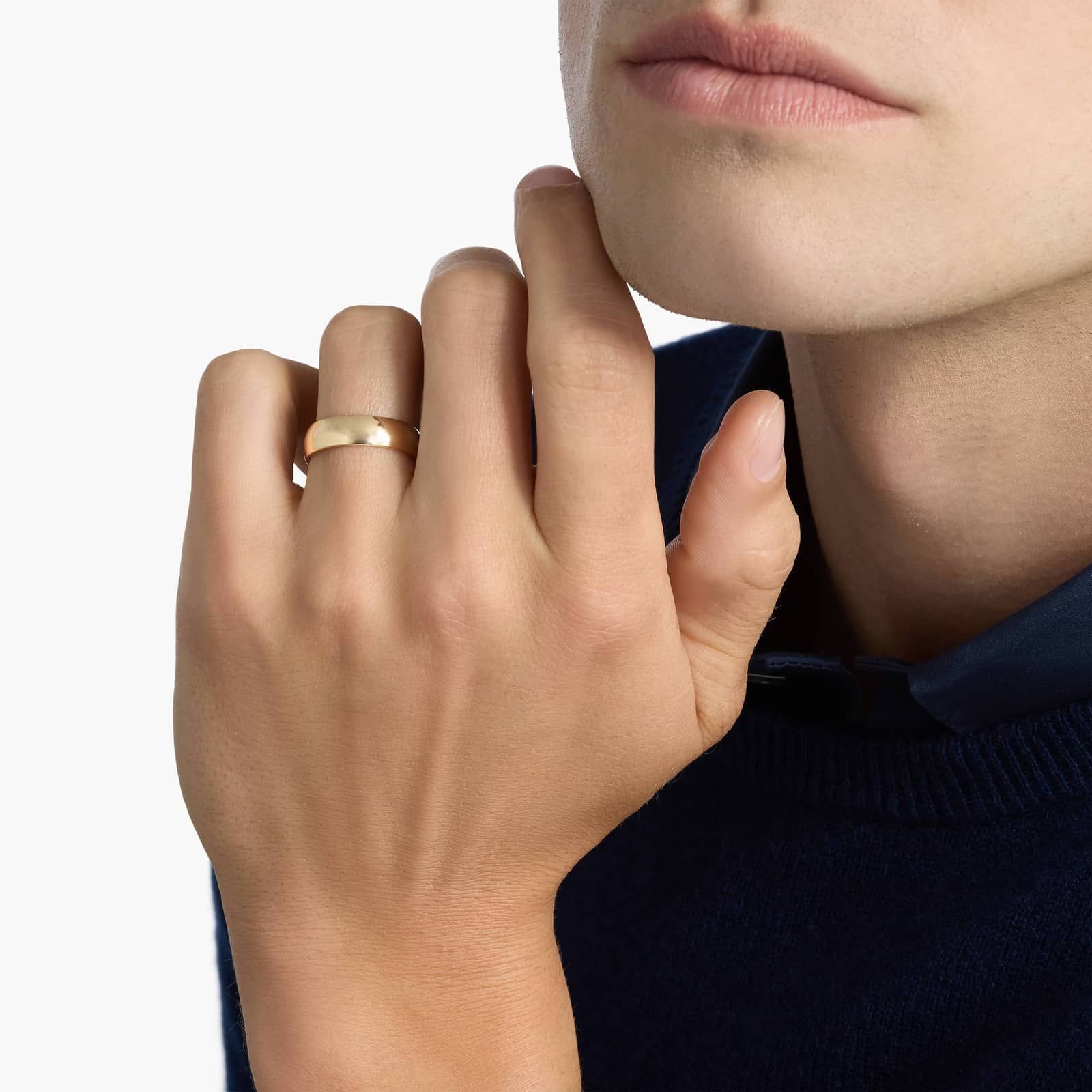 Matte Classic Wedding Ring in 14k Yellow Gold (6mm)