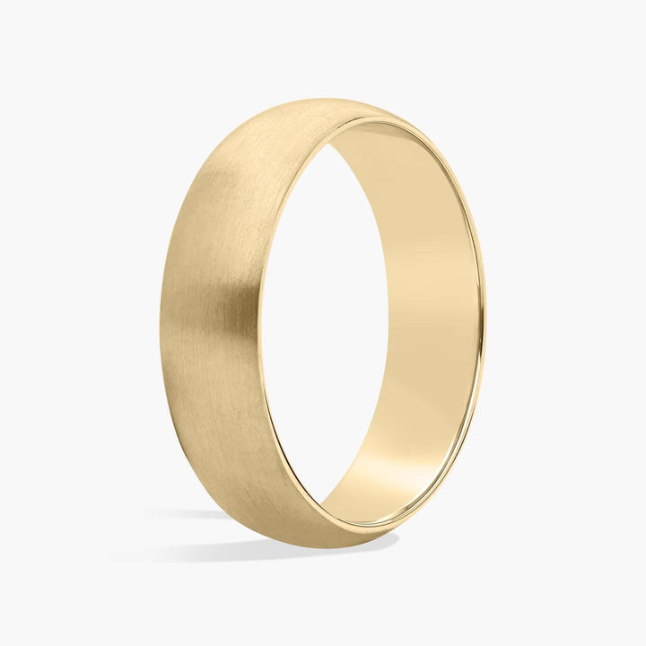 Matte Classic Wedding Ring in 14k Yellow Gold (6mm)