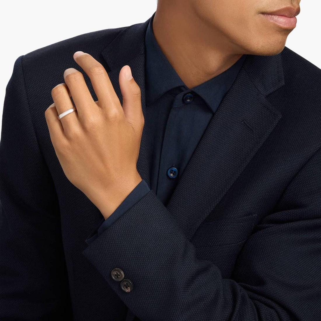 Low Dome Comfort Fit Wedding Ring in 14K White Gold (4mm)