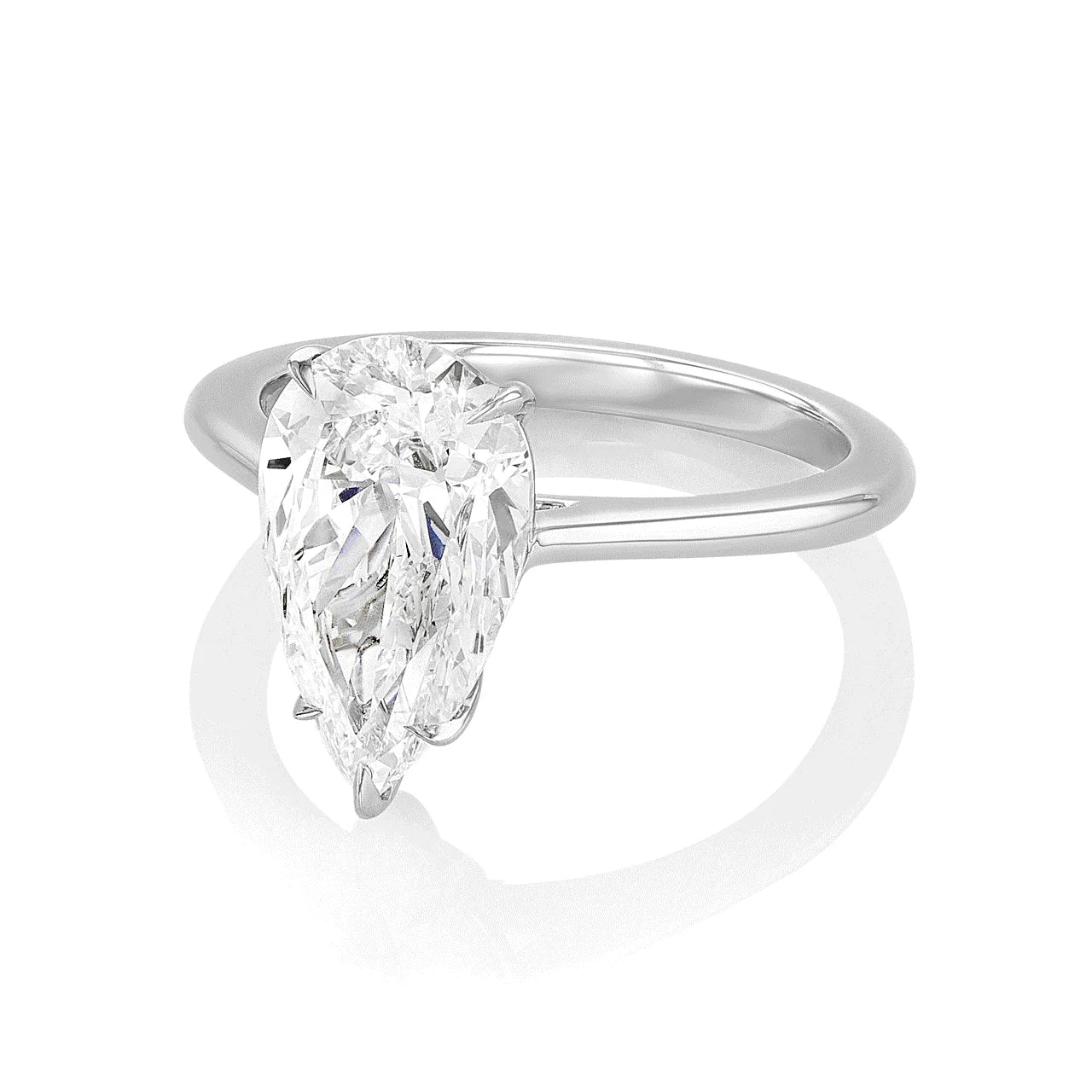 Stephea Solitaire Platinum and 3.02 Total Weight Pear Diamond Engagement Ring