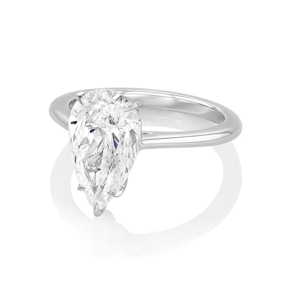 Stephea Solitaire Platinum and 3.02 Total Weight Pear Diamond Engagement Ring