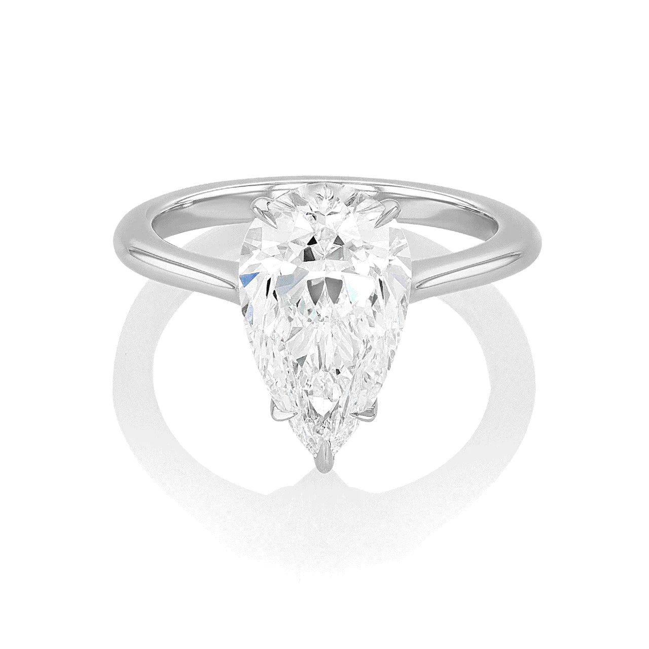 Stephea Solitaire Platinum and 3.02 Total Weight Pear Diamond Engagement Ring